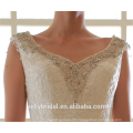 2017 new exquisite lace applique elegant beaded bride's ball grown wedding dress